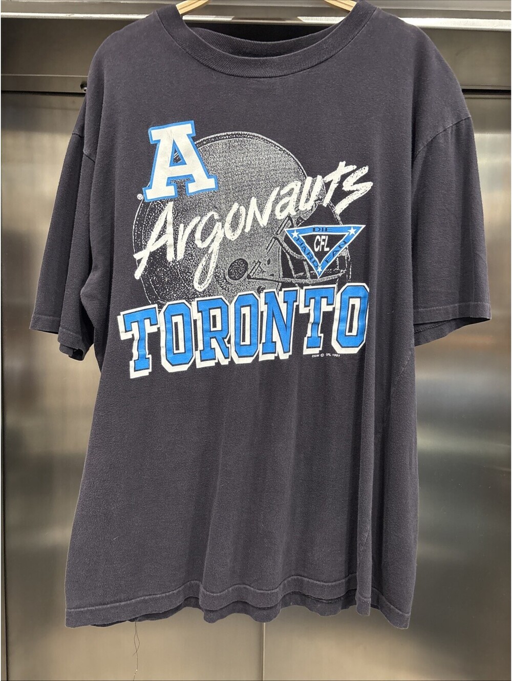 Vintage 1991 Argonauts Die Hard Fan Graphic T-Shirt Sz L